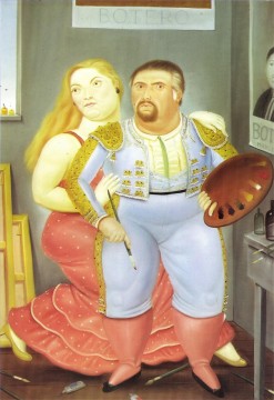 Artworks by 350 Famous Artists Painting - Self Portrait with Sofia Fernando Botero
